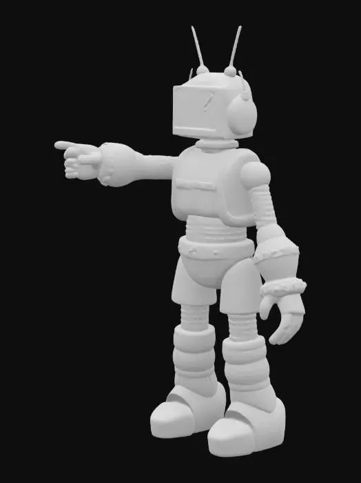 3D model for Une robot avec une salopette (style ps1, et playercharacter) en t-pose