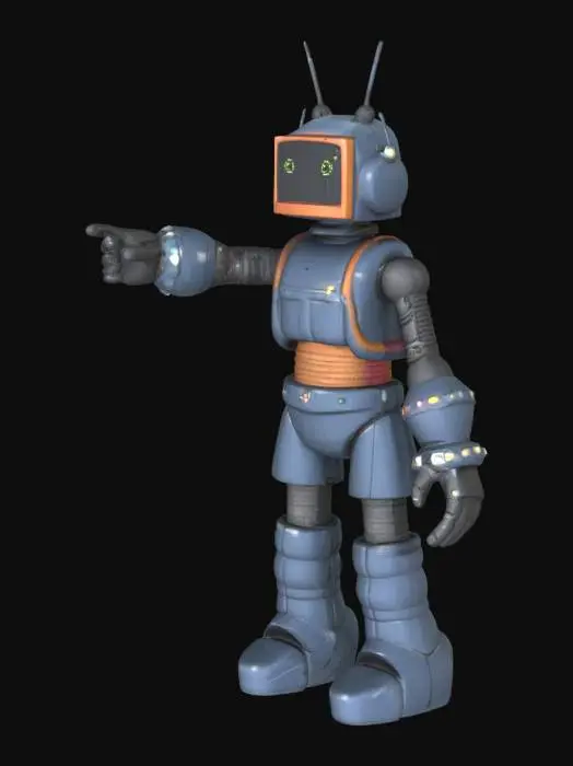 3D model for Une robot avec une salopette (style ps1, et playercharacter) en t-pose