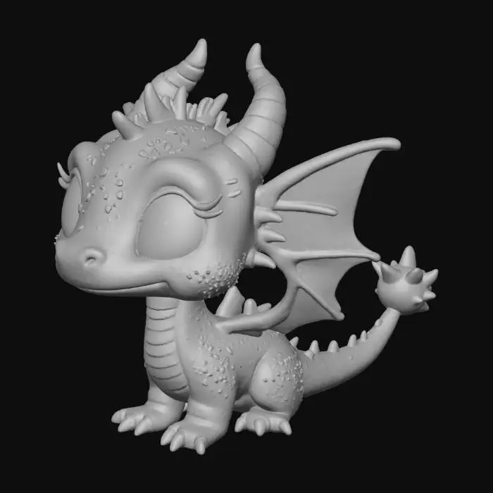3D model for cute dragon with wings