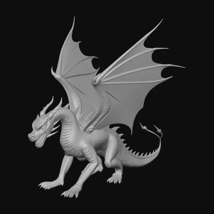 3D model for articulated dragon with moving parts, realistic