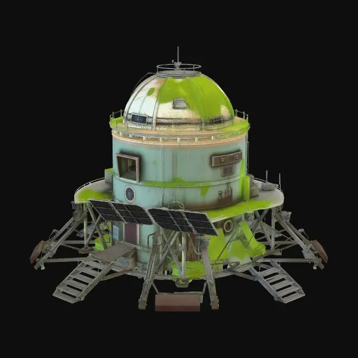 3D model for Generiere mir eine alte verfallene mond station