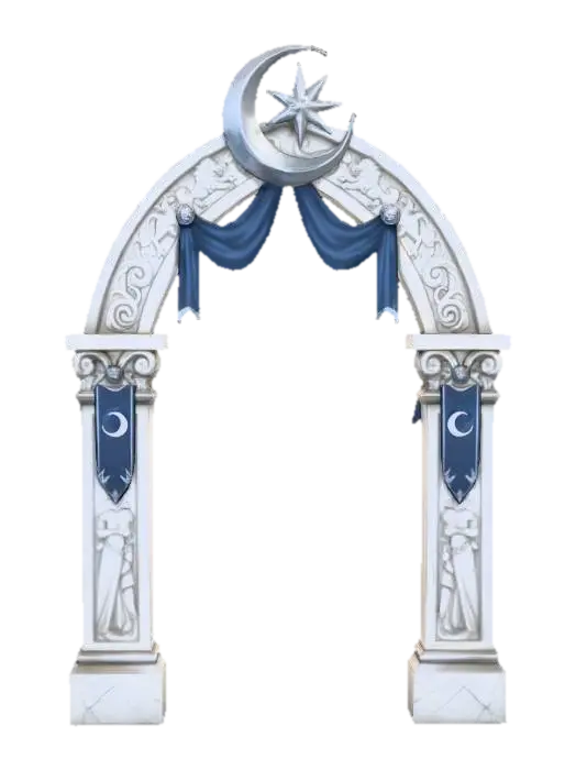 Moonlit Archway 3D model, vytvořený pomocí AI