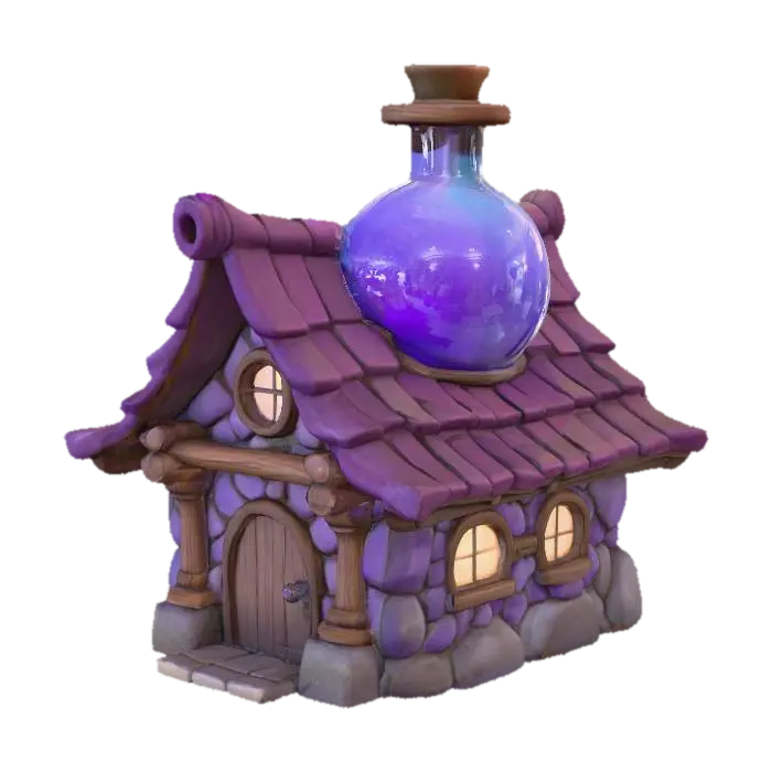 3D-модель Magic Potion House, сгенерированная ИИ