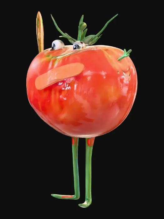 3D model for Frog in a Tomato with a Toothpick