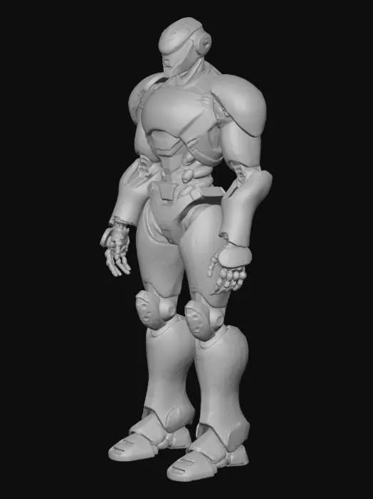 3D model for Een bipedale, humanoïde robot met een slanke en robuuste bouw, ontworpen voor medische assistentie. Zijn carrosserie is voornamelijk wit met glanzende rode en blauwe strepen en een prominent rood kruis, wat zijn functie als ambulancehulpverlener benadrukt. De gladde panelen zijn van een duurzaam metaal-composiet, terwijl de duidelijk gesegmenteerde ledematen met geïntegreerde scharnierpunten een breed bewegingsbereik suggereren voor vloeiende animaties. Het hoofd heeft zachte, lichtgevende sensoren die dienen als ogen, en zijn algehele uitstraling is bekwame en betrouwbaar.