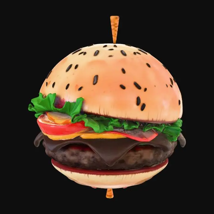3D model for Cheesy Orbit Burger