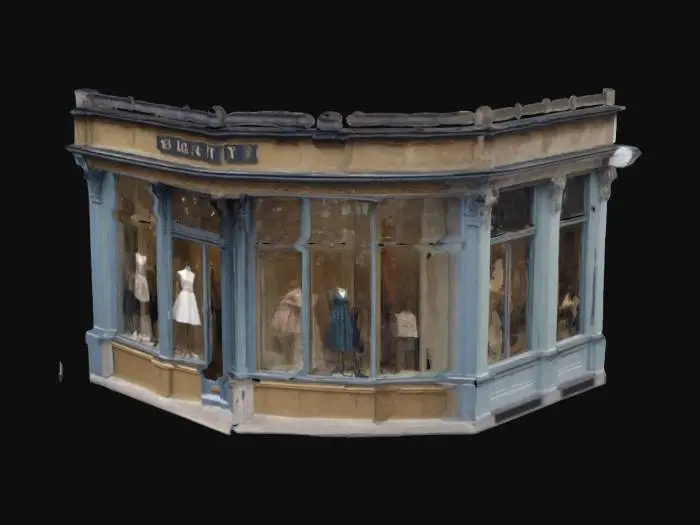 3D model for boutique, shop window, building, architecture, liberty style