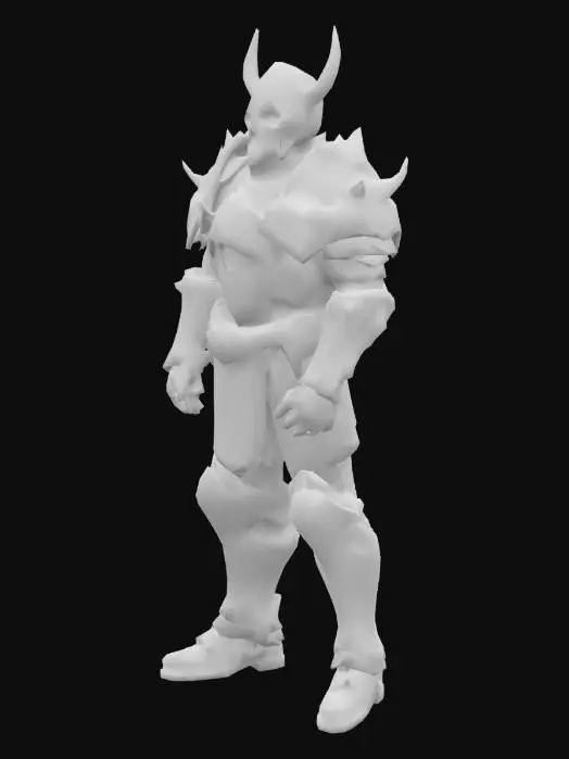 3D model for Skull Knight, Humanoid, realistic, photorealism, Heavy plate armor, spiked shoulders, The Lich King Helmet, Medieval hero, fantasy hero. Skull face, real wearable helmet 