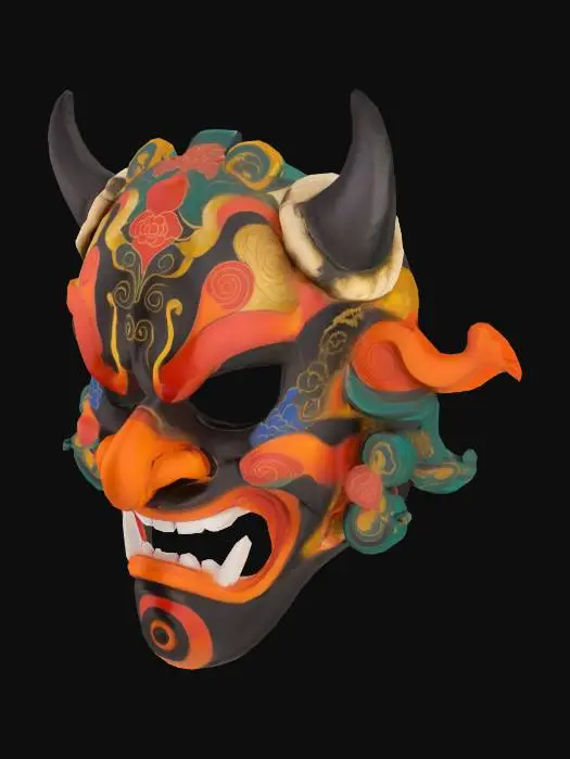 3D model for japanese style omi mask