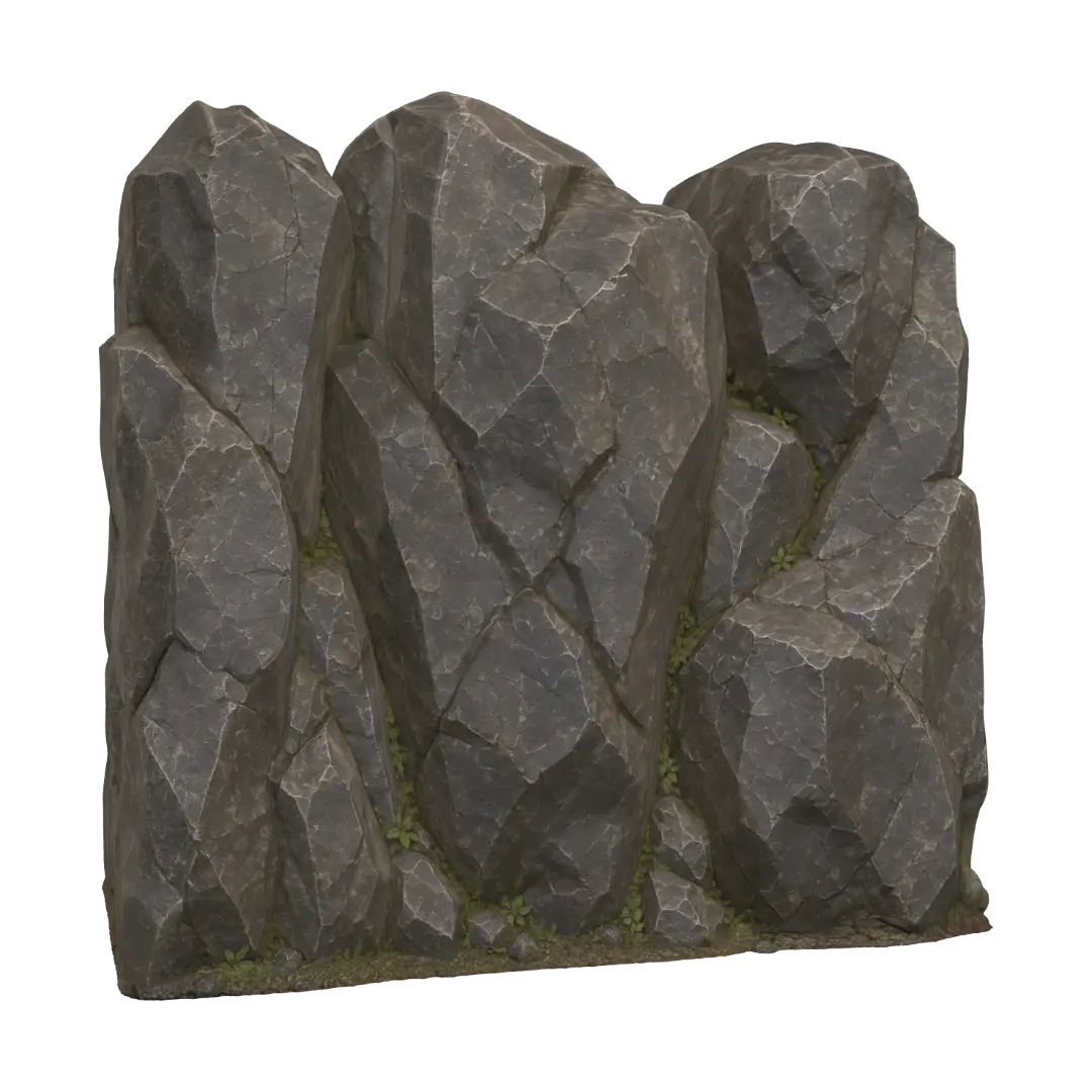 mine-rock-wall-massive - Granite 3D model, vytvořený pomocí AI