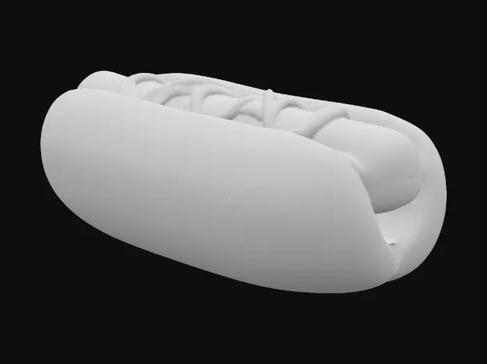 3D model for 3d model of a hotdog.