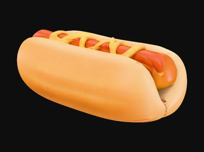 3D model for 3d model of a hotdog.