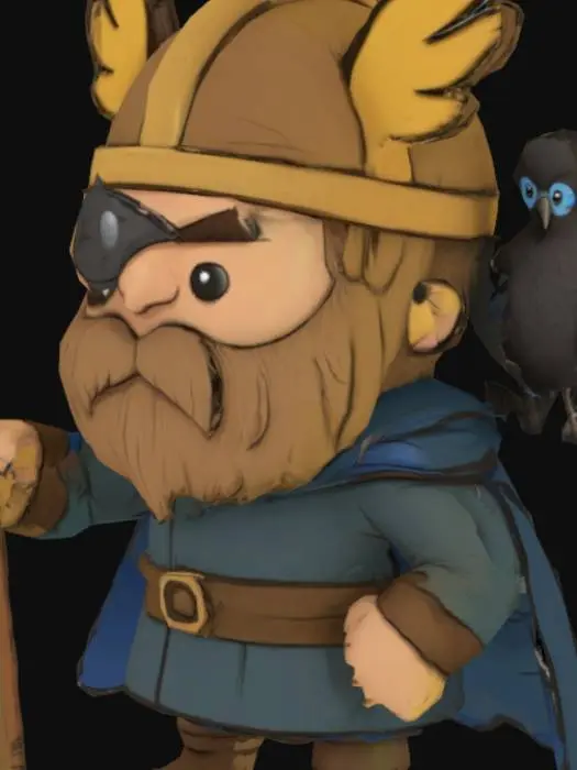 3D model for Viking Odin cartoonish 
