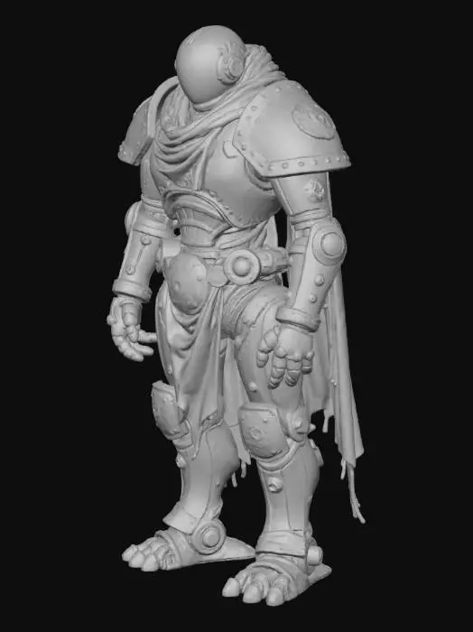 3D model for i need a bipedial robot similar too titanfall 2  , give it some dwarven style astectics and make it look battle dammaged and concealed by a tarp that covers some of it