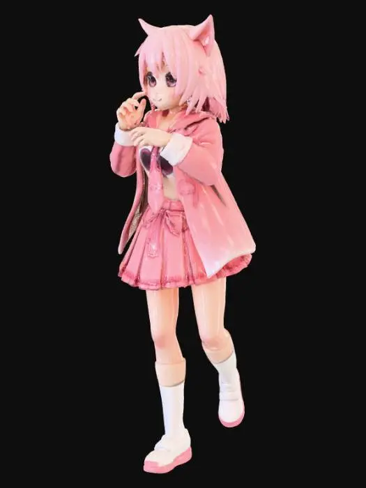 3D model for make me a anime cat girl