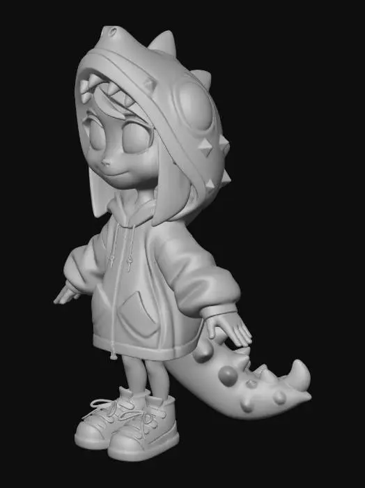 3D model for Dino Hoodie Kid