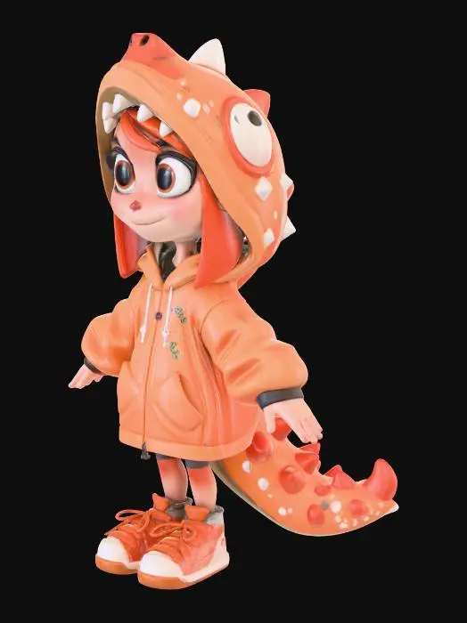 3D model for Dino Hoodie Kid
