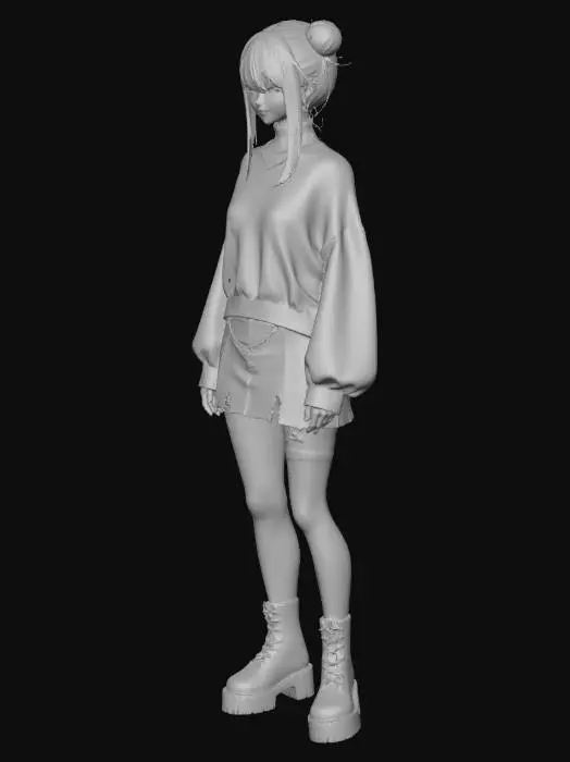 3D model for Stripes and Punk Style