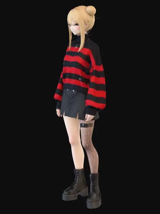 3D model for Stripes and Punk Style
