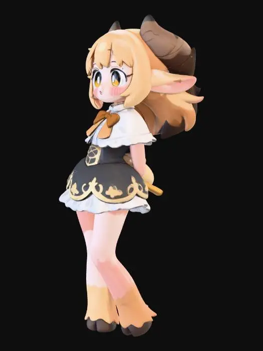 3D model for Chibi Goat Girl