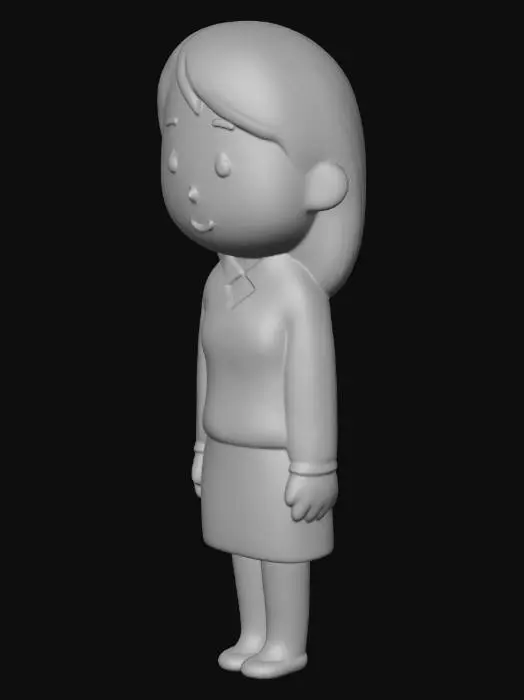 3D model for Illustration of a Smiling Woman in Pink