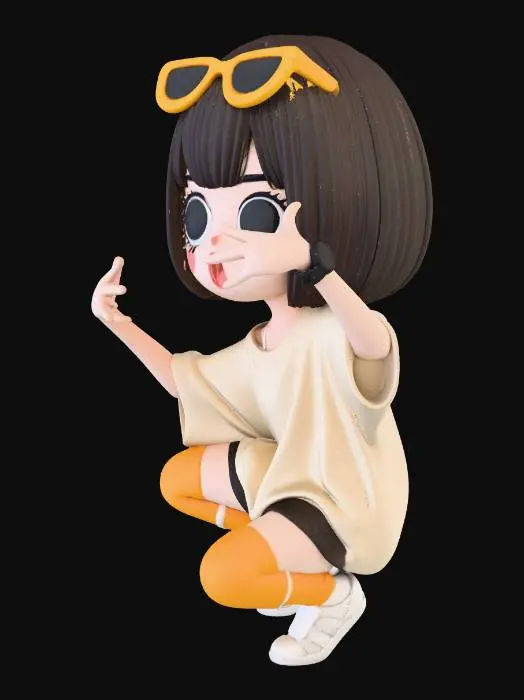 3D model for Chibi Style Cool述