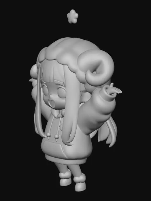 3D model for Joyful Chibi in a Fluffy Hoodie