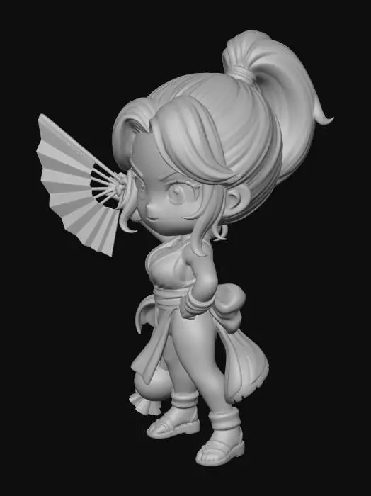 3D model for Red Fan Warrior