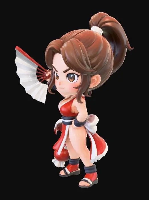 3D model for Red Fan Warrior