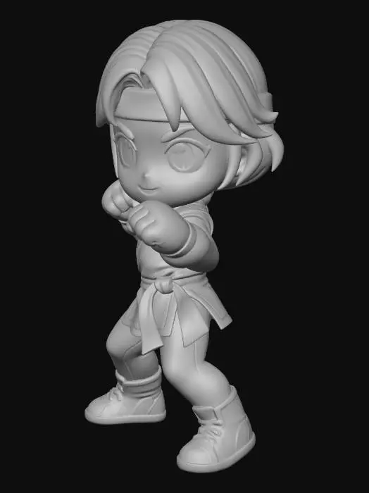 3D model for Chibi Karate Warrior