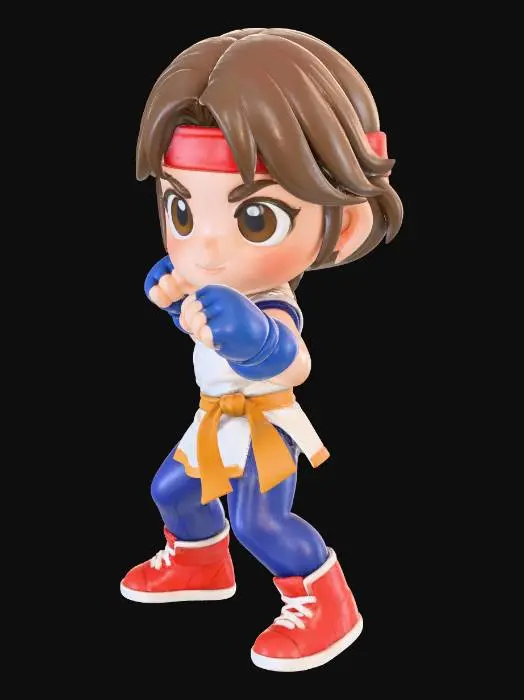 3D model for Chibi Karate Warrior