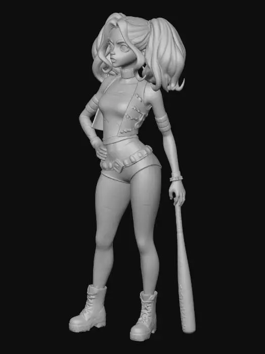 3D model for Harley Quinn with a Baseball Bat