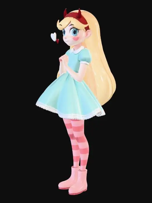3D model for Sweet Hearts in a Teal Dress
