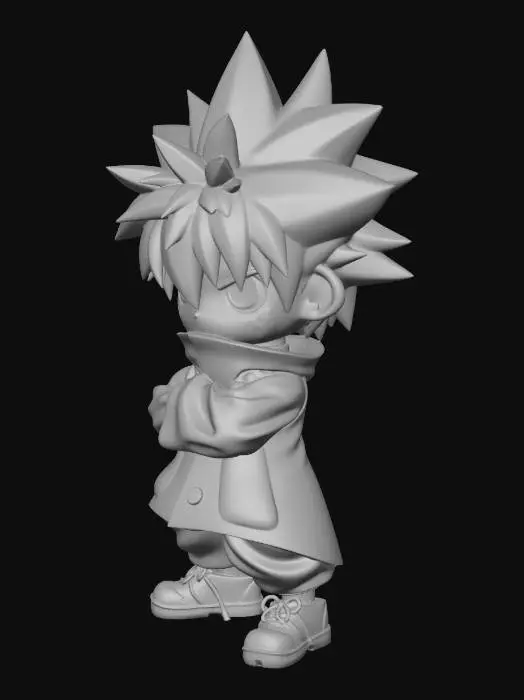 3D model for Midnight Coat Chibi Hero