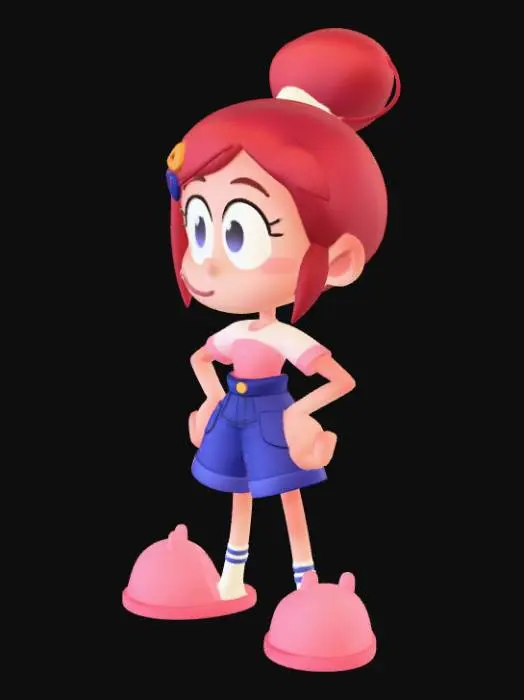 3D model for Confident Cartoon Girl