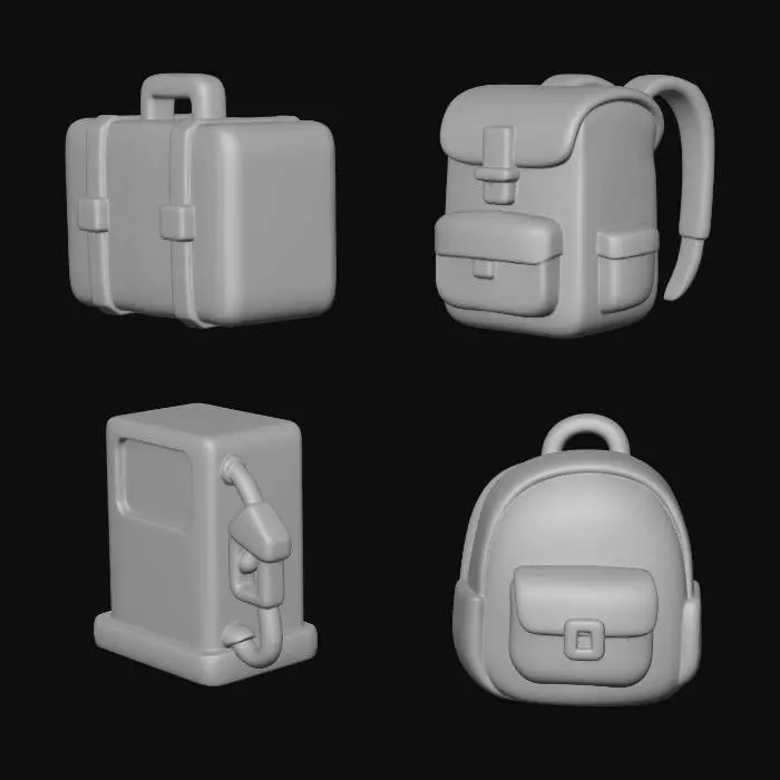 3D model for Travel Essentials Icons