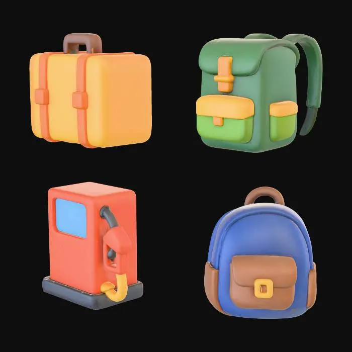 3D model for Travel Essentials Icons