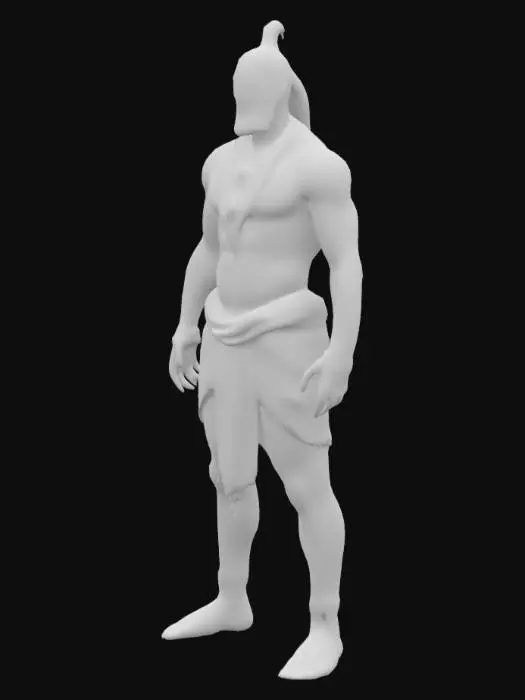 3D model for Pyu man in ancient pyu era, no hat and rig ready pose