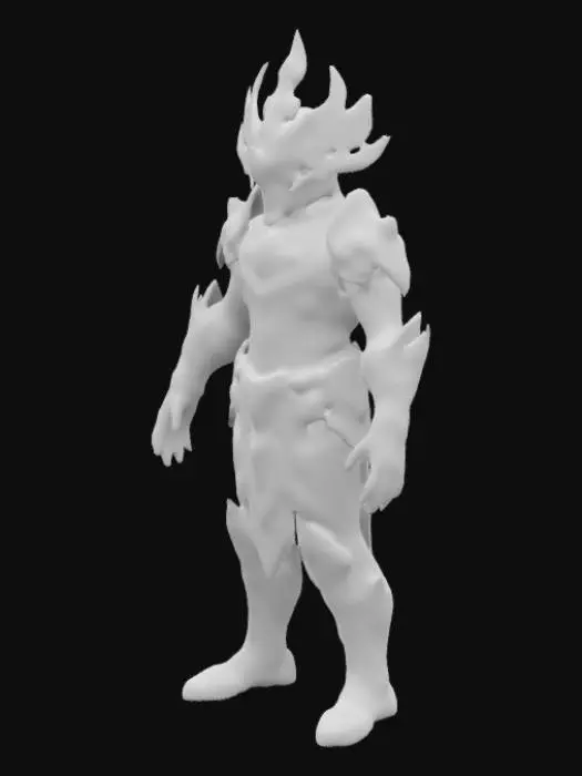 3D model for Mystical, Jeweled Squared Body Parts, Translucent Ruby Red Warrior