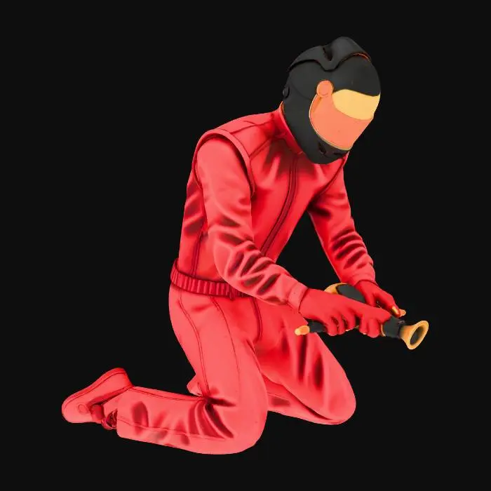 3D model for Kneeling Racer with Drill