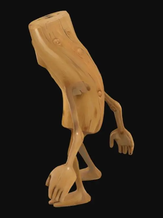 3D model for Wooden Character