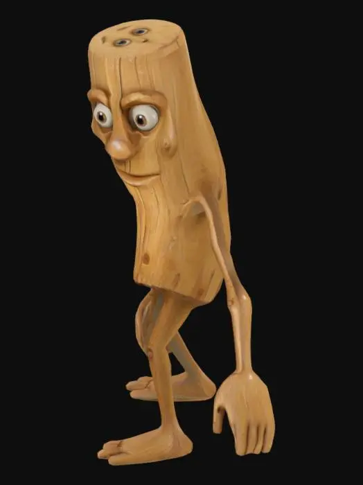 3D model for Wooden Character