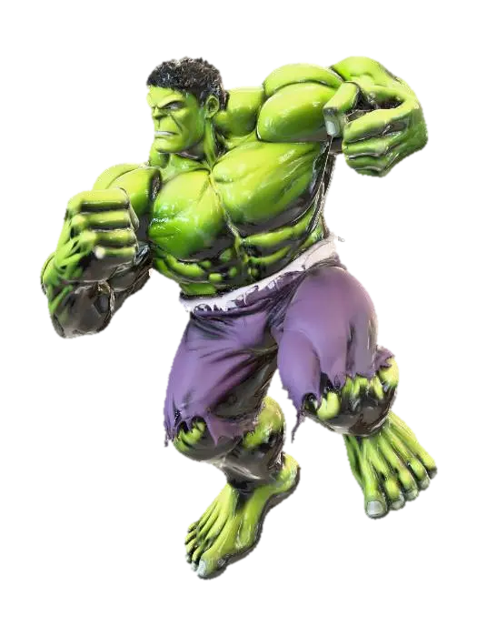 Hulking Fury - Hulk 3D model, vytvořený pomocí AI