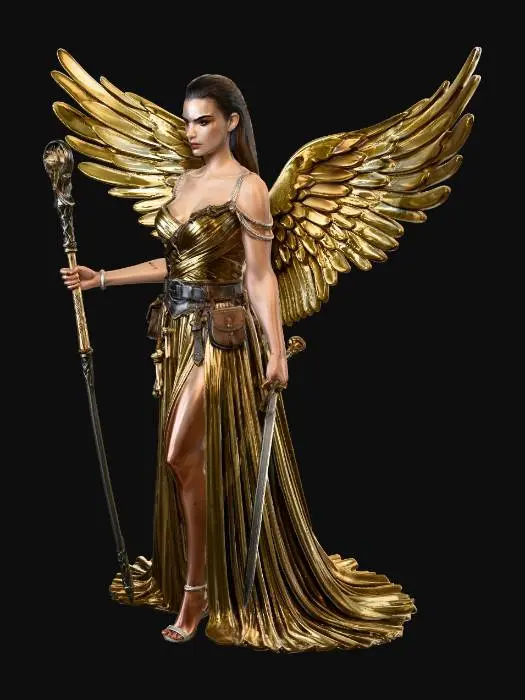 3D model for Golden Winged Warrior