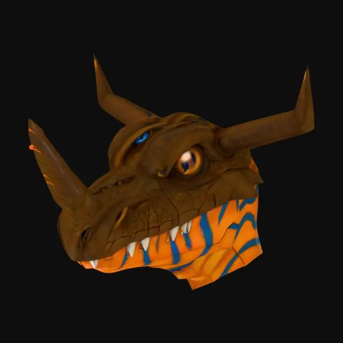 3D model for Horned Dragon Face