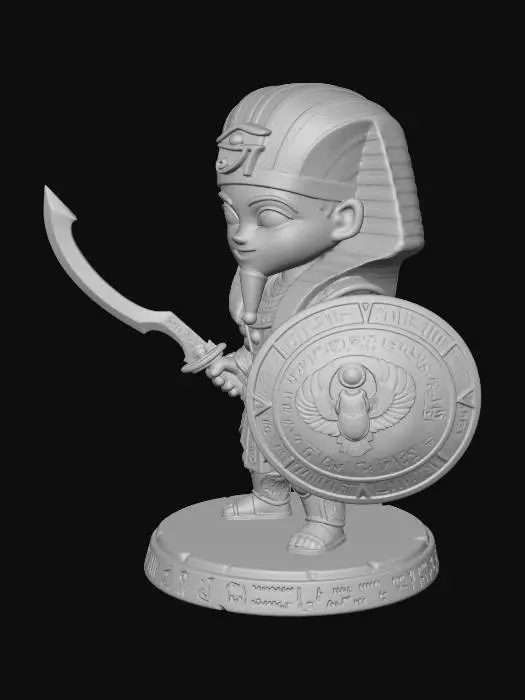 3D model for Chibi Pharaoh Warrior