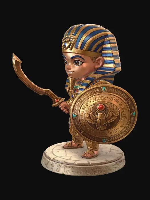 3D model for Chibi Pharaoh Warrior