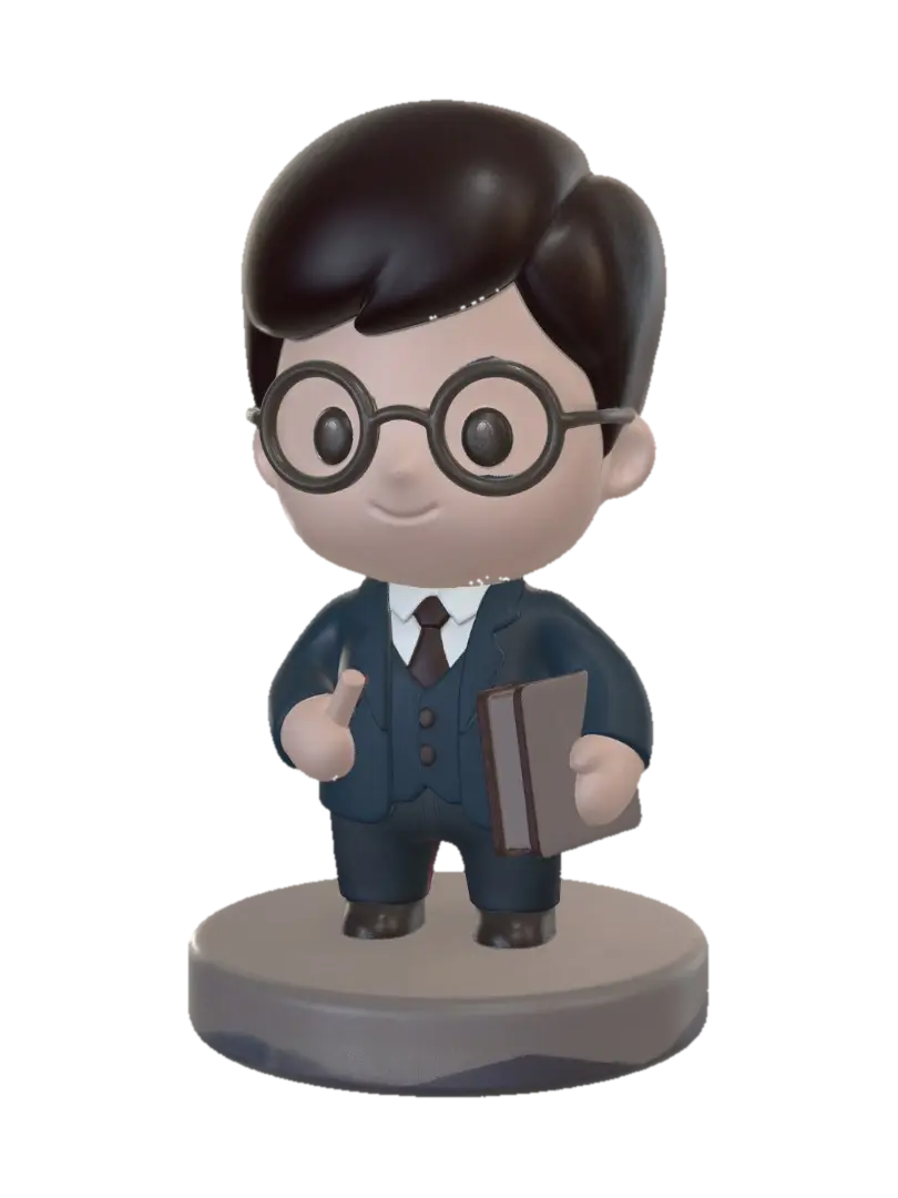 Little Professor 3D model, vytvořený pomocí AI