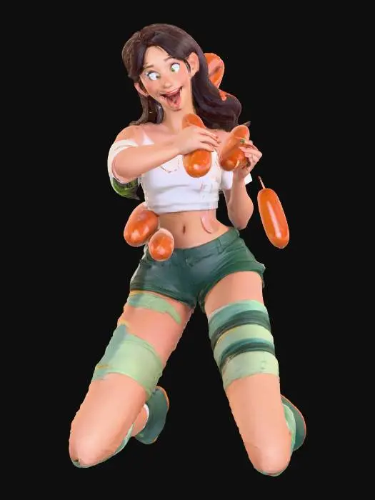 3D model for Hotdog Happiness, #food#