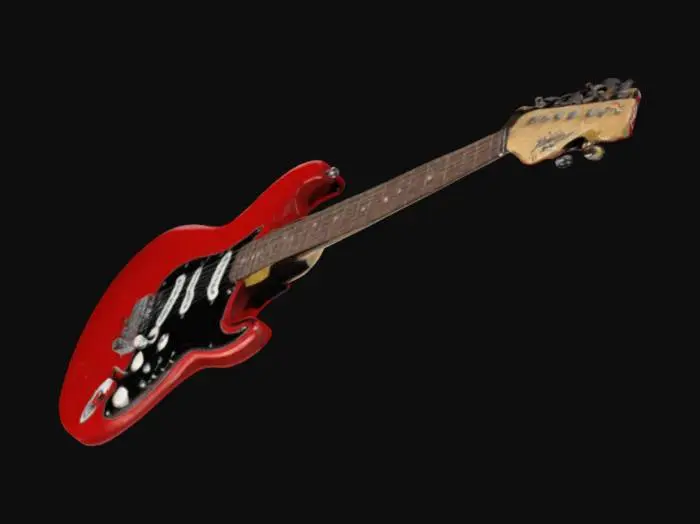 3D model for realistic Fender Stratocaster electric guitar red
